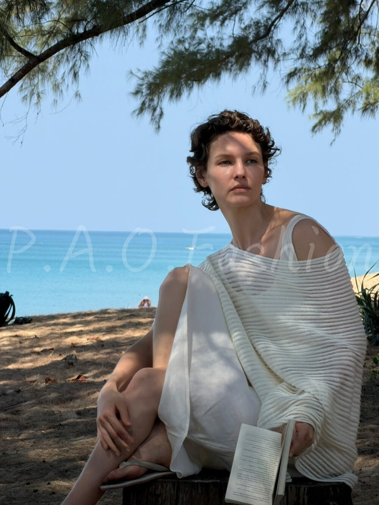 Minimalist Linen-Blend Slip Maxi Dress