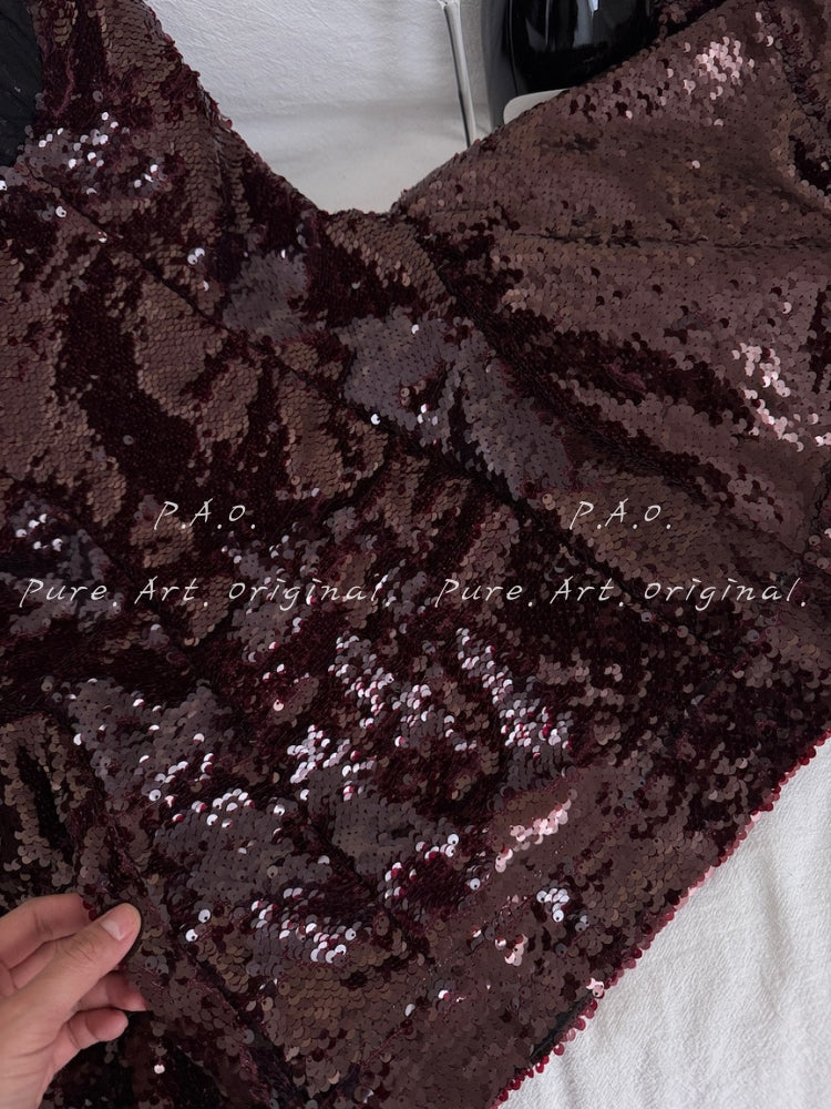 CRIMSON GLIMMER DRESS