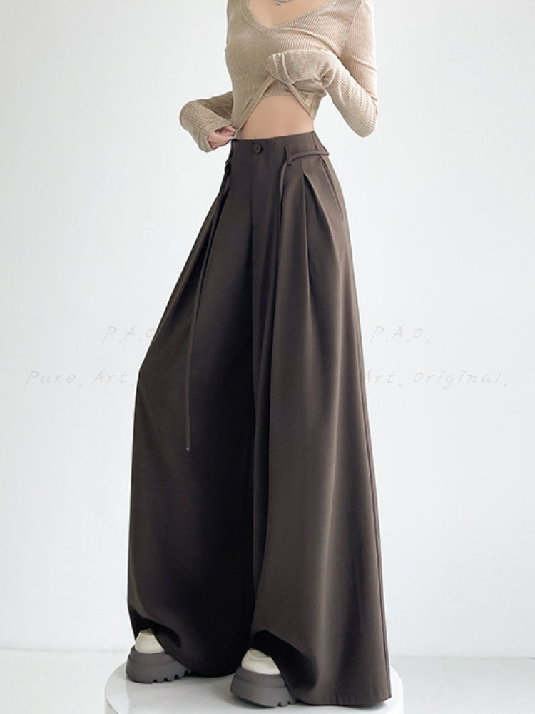Loose Draped Wide-Leg Casual Pants