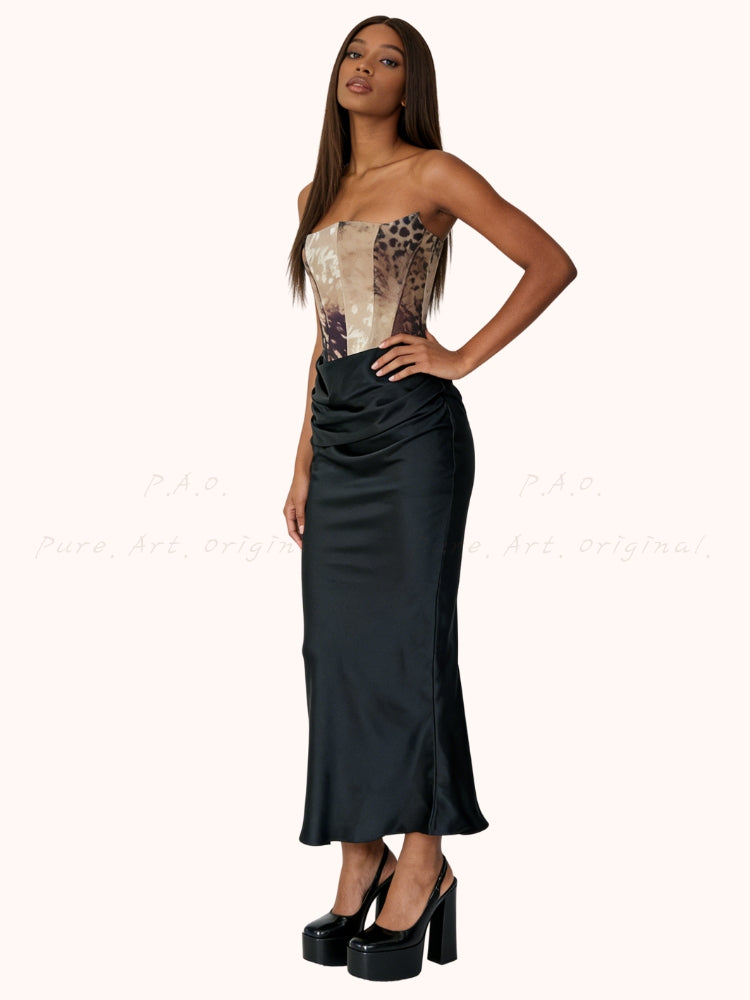 Strapless High-Waist Bodycon Maxi Dress