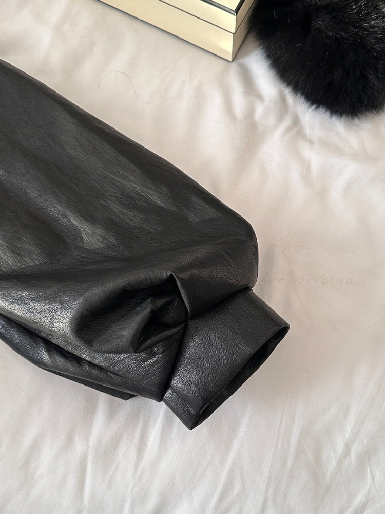 Leather-Style Outerwear Jacket