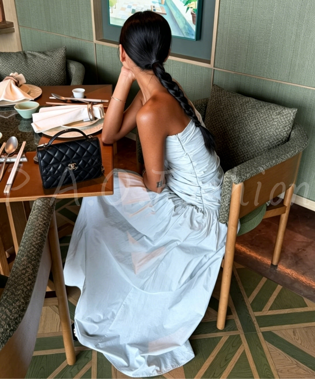 Strapless Pleated Maxi Dress[Available Now]
