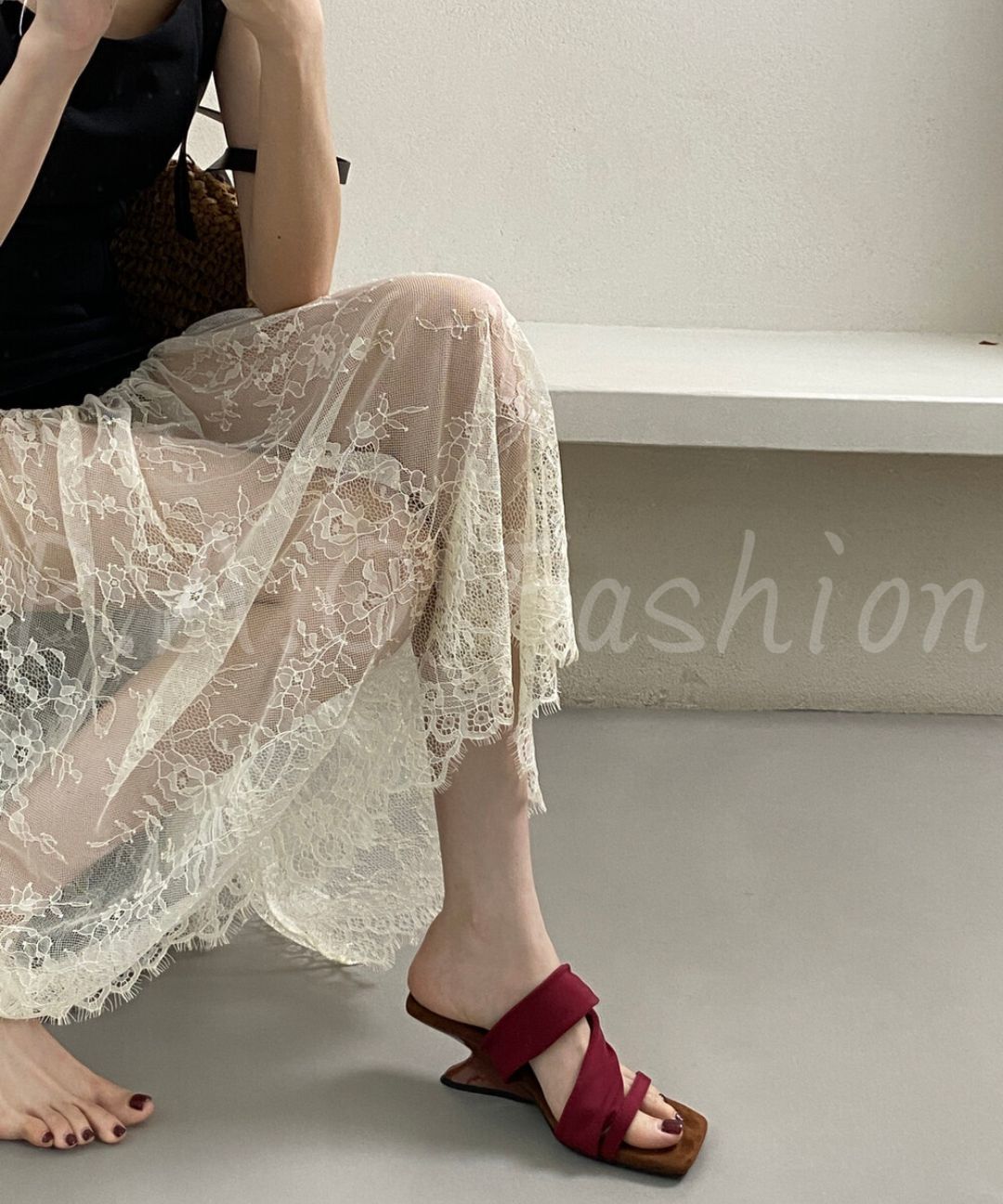 French Twist Sculptural Wedge Sandals with Satin Knot Detail