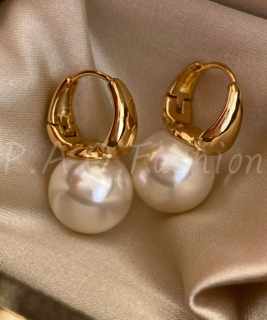 Geometric Pearl Clip-On Earrings