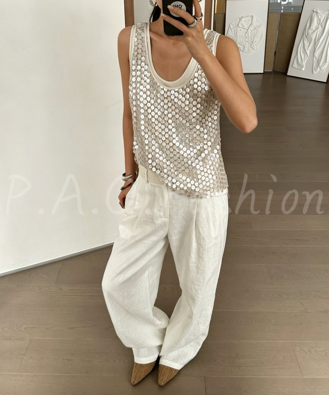 Sequin Layered Sleeveless Tank