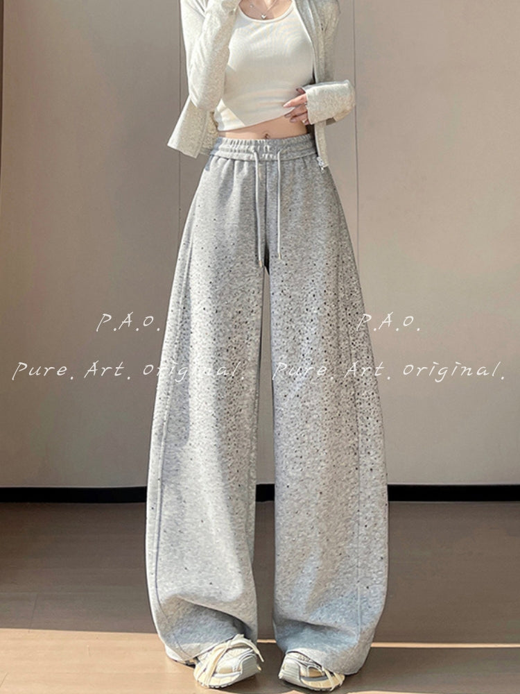 Rhinestone Wide Leg Pants