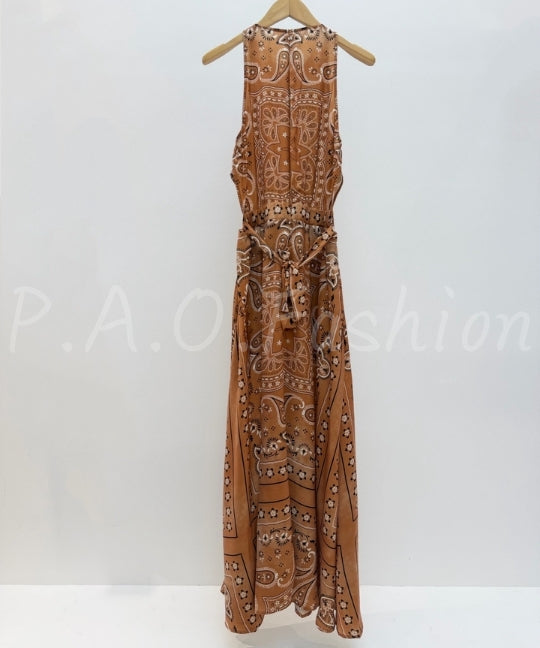 Paisley Print Halter Midi Dress[Available Now]