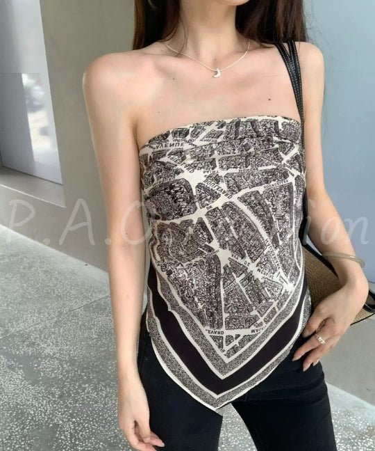 Paris Map Print Square Scarf