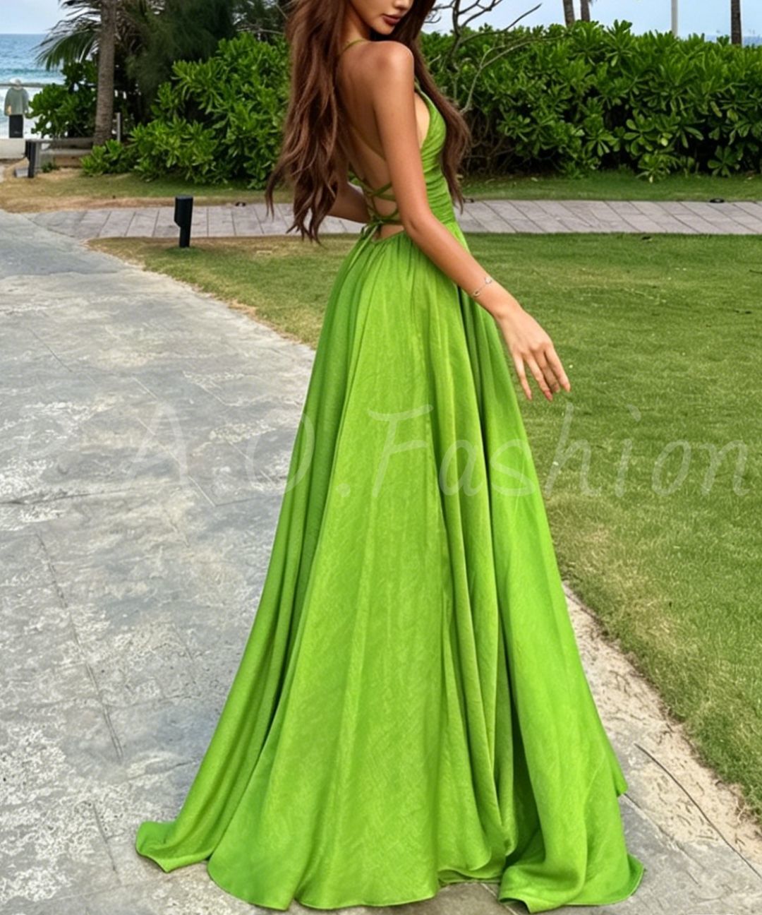 Open-Back Tie Maxi Dress