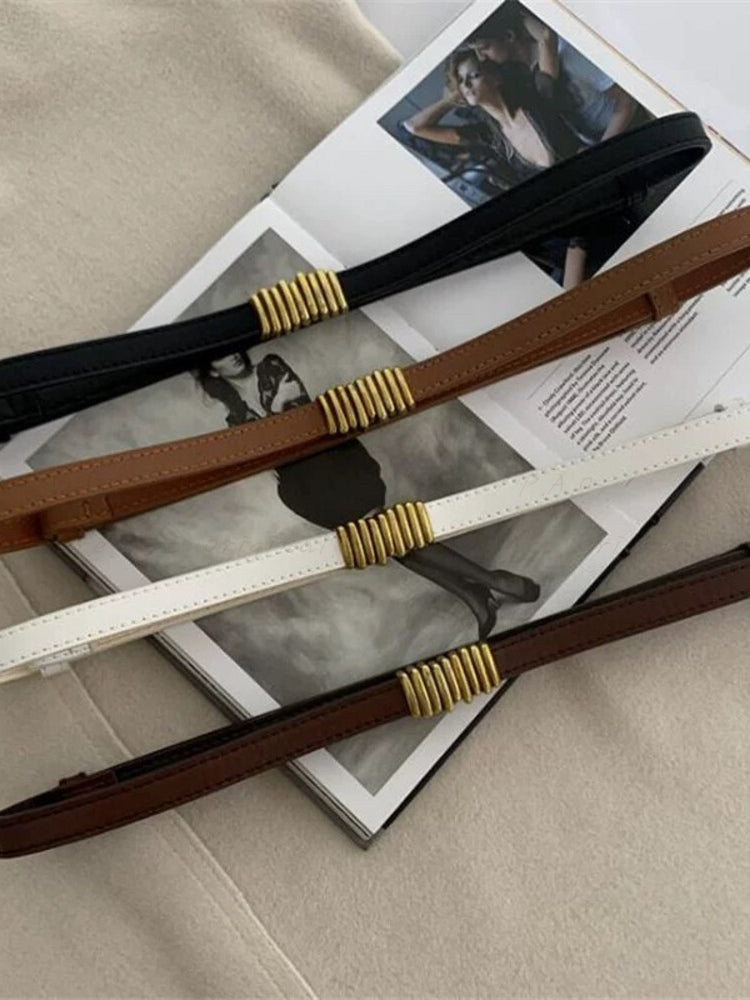 Versatile Vintage Metal PU Leather Waist Belt / Corset Belt