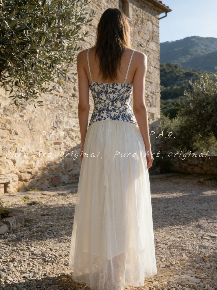 ELARA CORSET TULLE MAXI DRESS