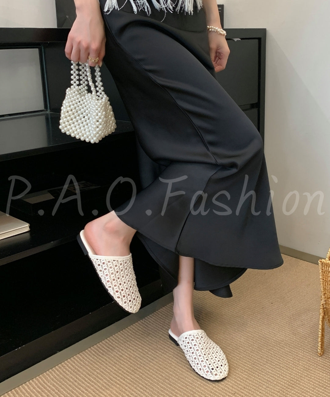 Boho Woven Cutout Mules