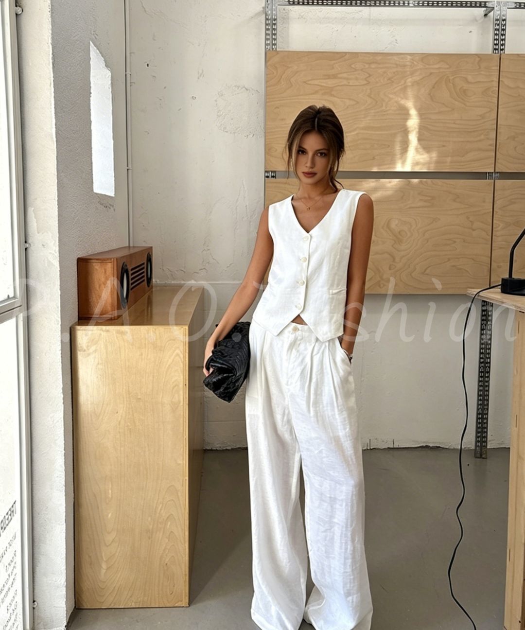 Tailored Vest & Wide-Leg Pants Set