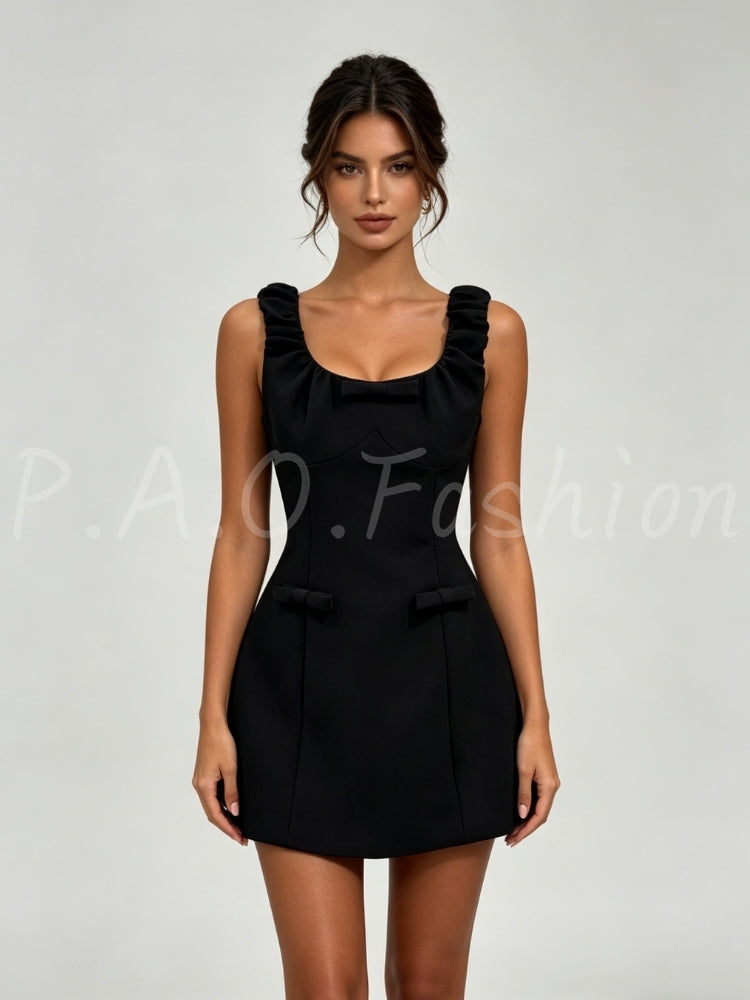 Bow Back Waist Mini Dress