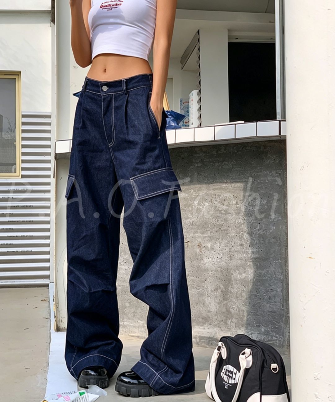 Utility Wide-Leg Jeans