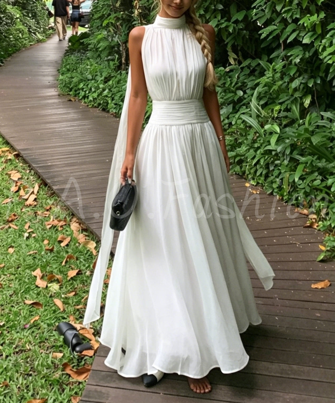 High-Neck Sleeveless Maxi Dress[Available Now]
