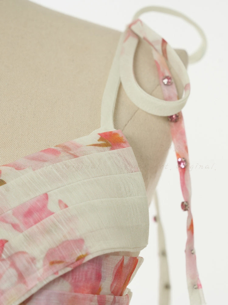 Twist Cutout Rhinestone Strap Maxi Dress