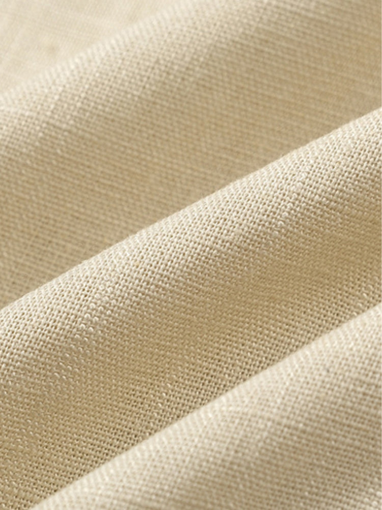 Linen Shirt & Wide-Leg Trousers Two-Piece Set