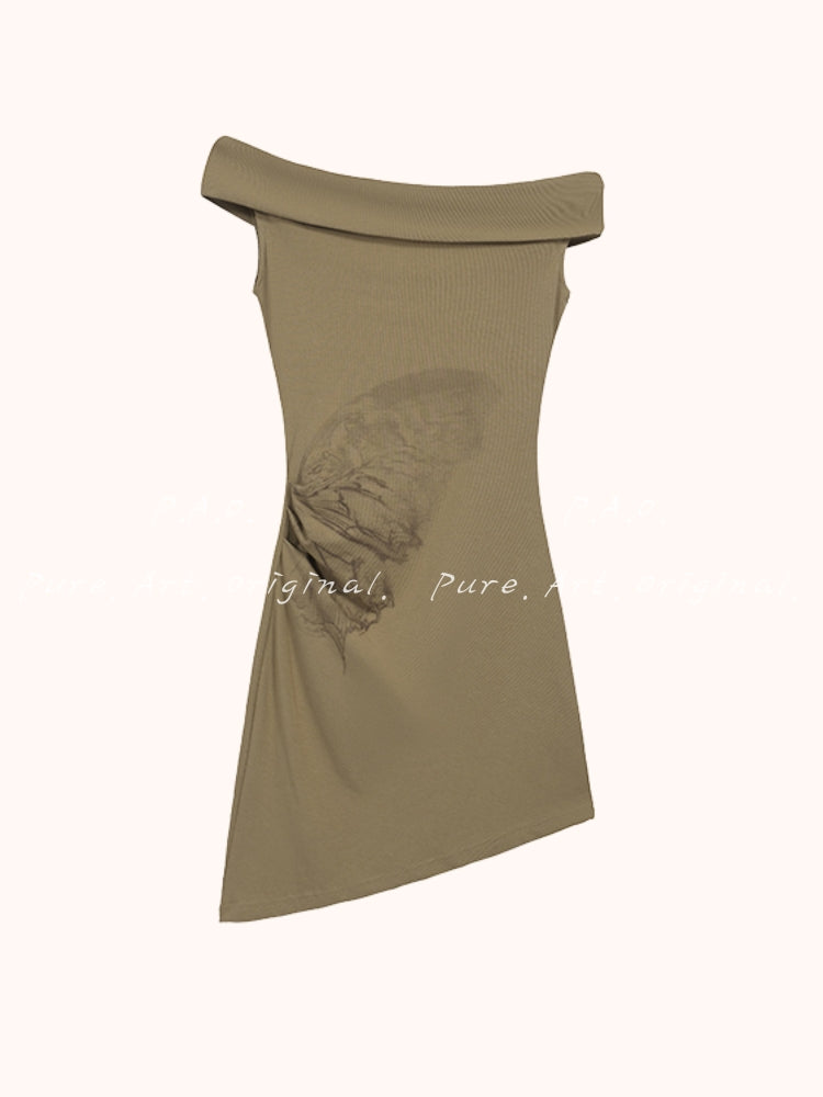 Asymmetric Off-Shoulder Bodycon Mini Dress