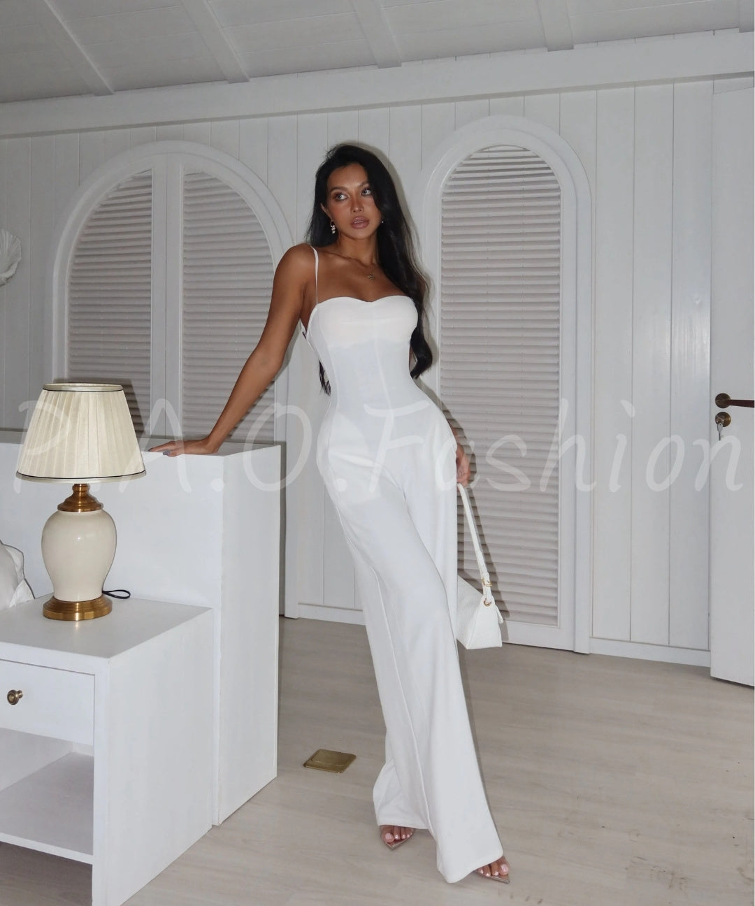 Sweetheart Neck Wide-Leg Jumpsuit