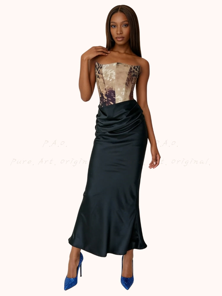 Strapless High-Waist Bodycon Maxi Dress