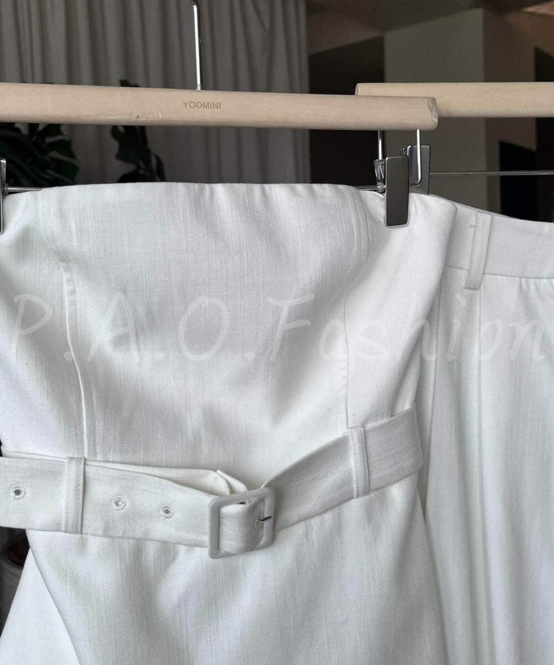 Strapless Belted Wide-Leg Pants Set[Available Now]