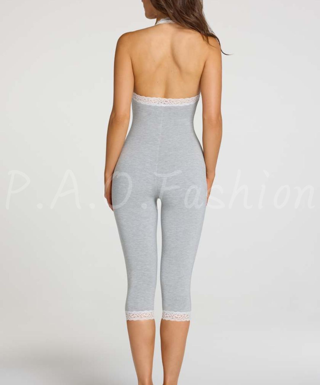 Lace Halter Capri Jumpsuit