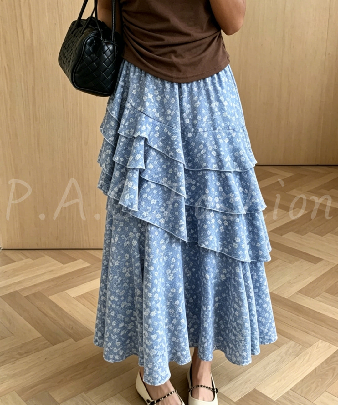 Floral Tiered Ruffle Skirt[Available Now]