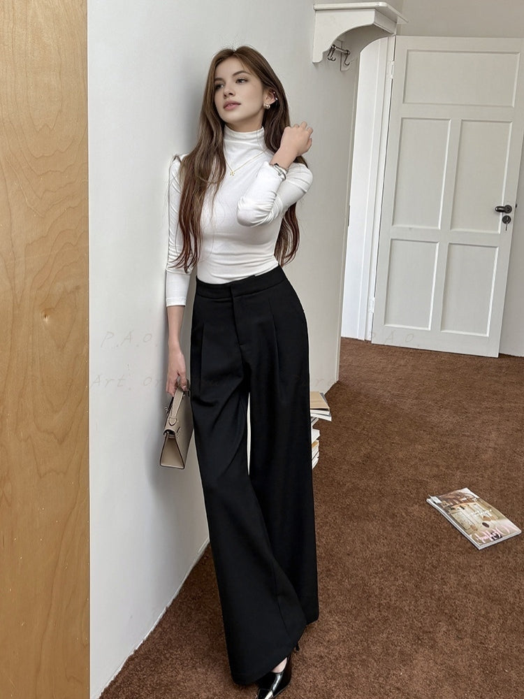 Fitted Mock Neck Long Sleeve Base Layer Top