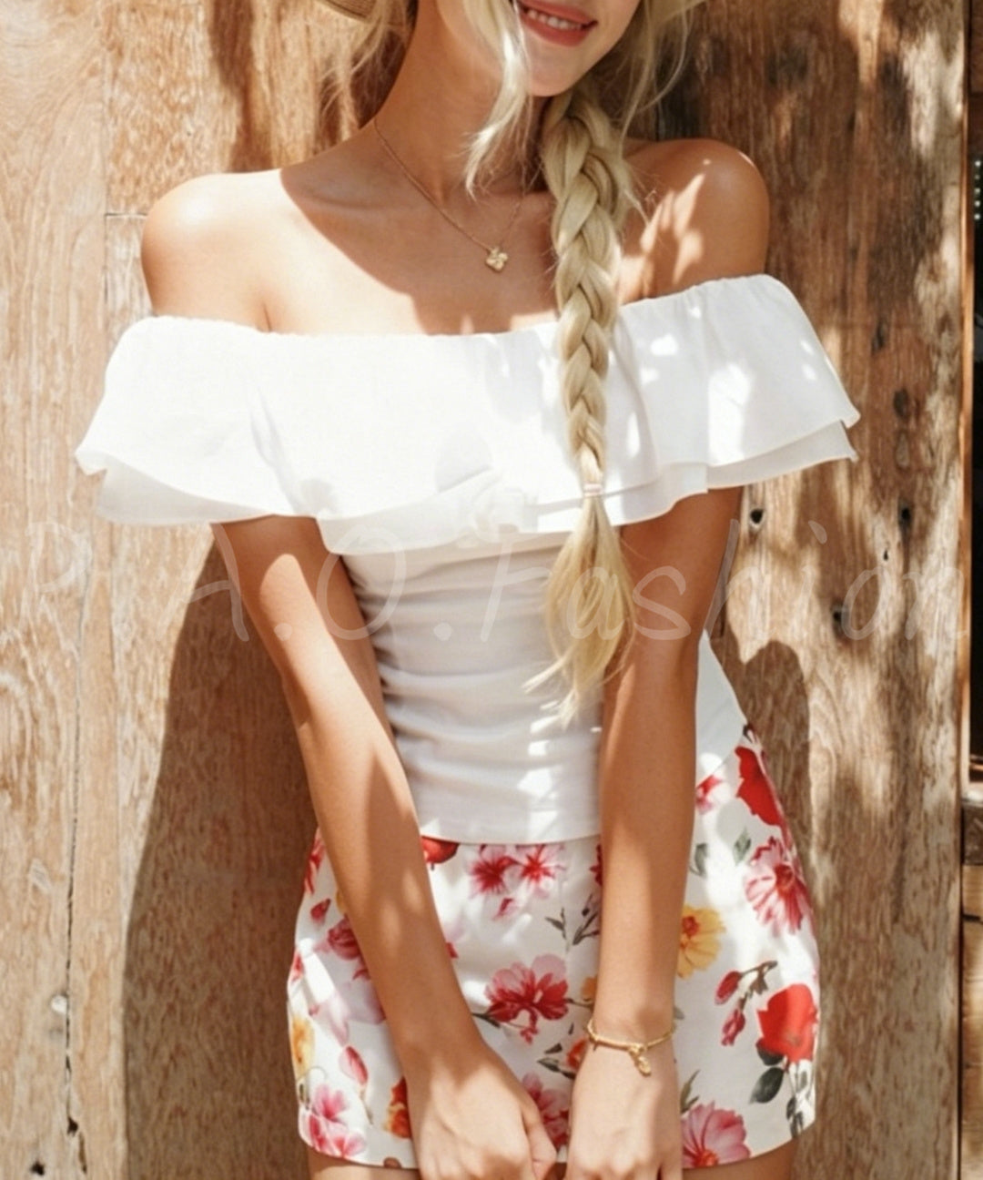 Off-Shoulder Ruffle Waist Top