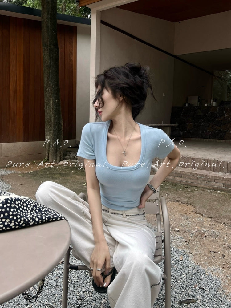 Sculpt Fit U-Neck Crop Tee