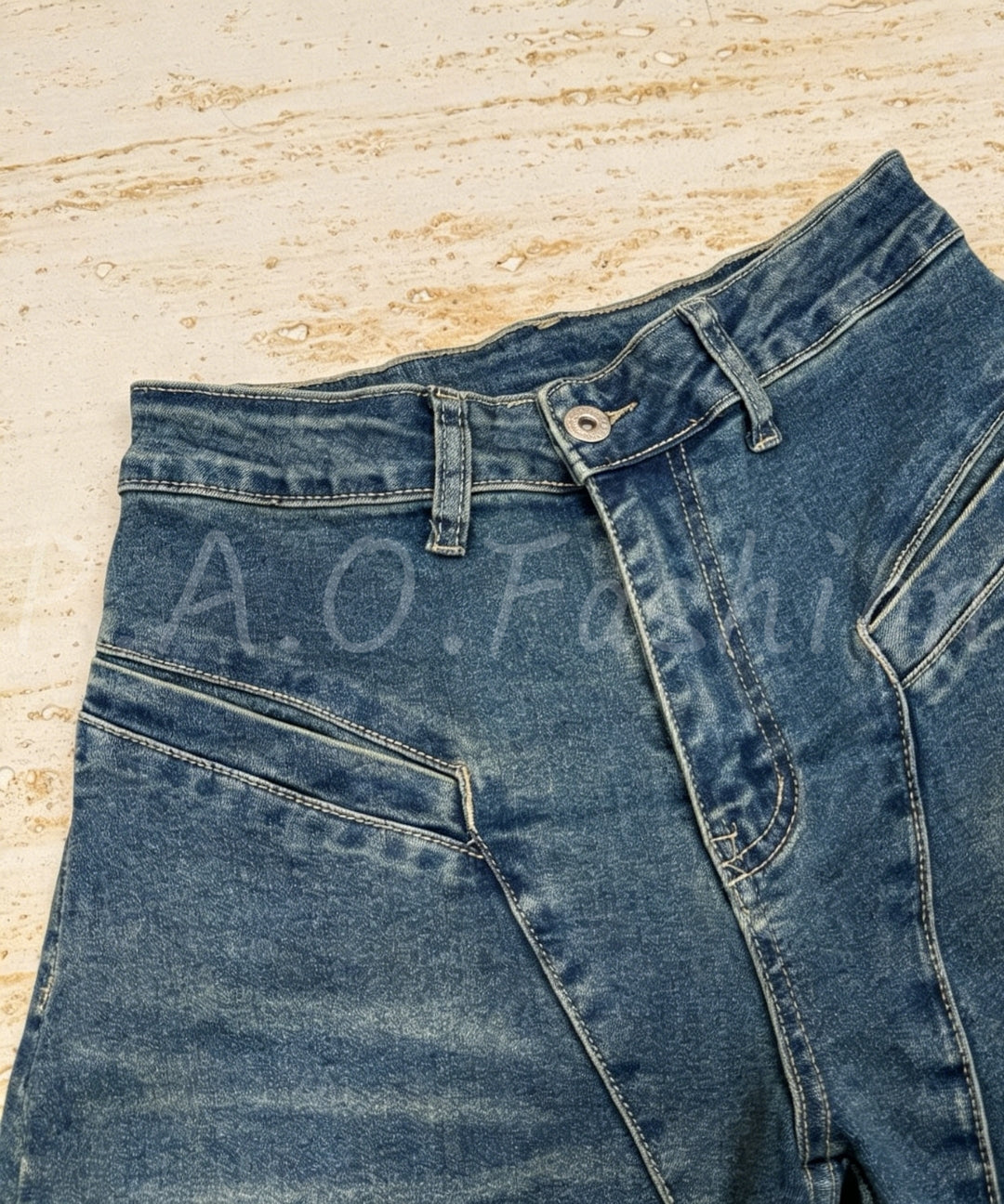 Denim Bandeau Top & Wide-Leg Pants Set[Available Now]