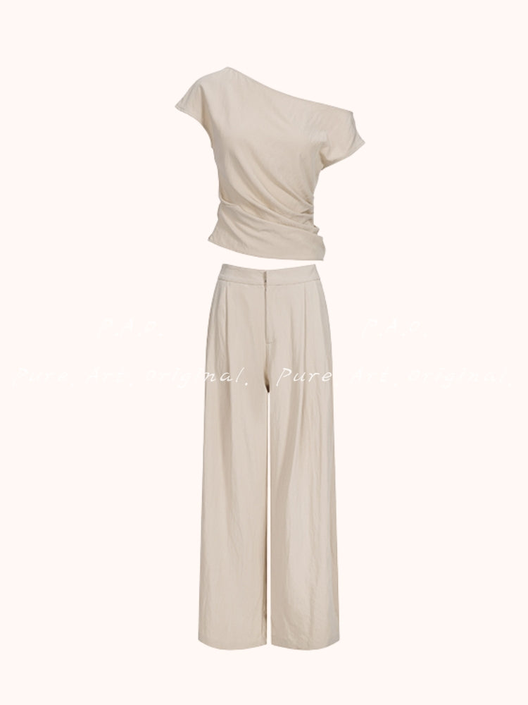 ELARA SATIN ASYMMETRIC SET