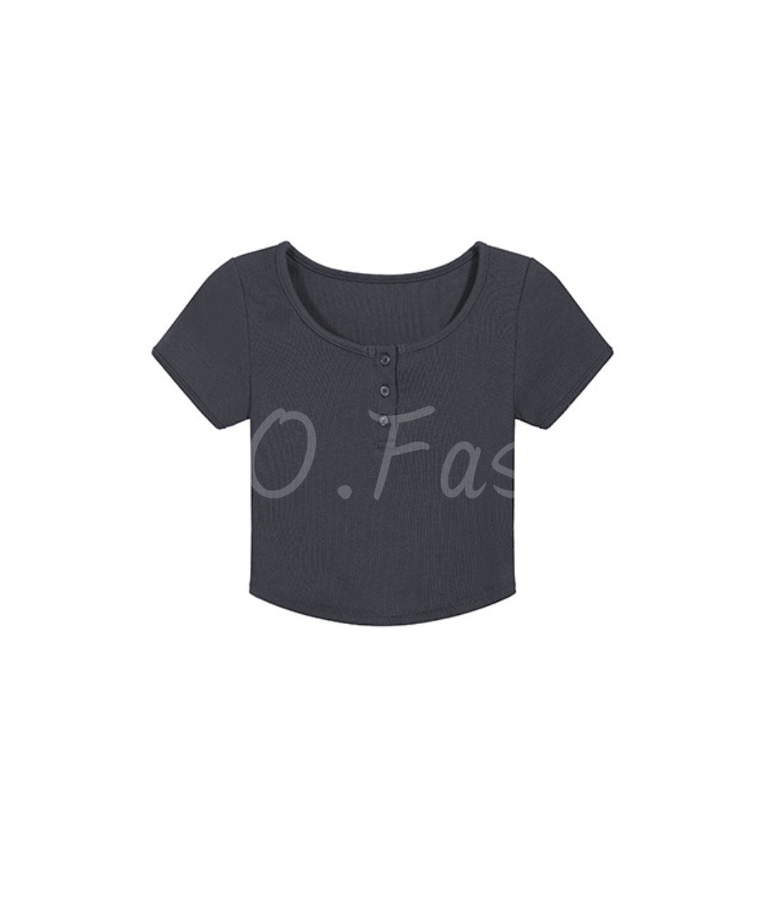 Henley Ribbed Fitted Tee