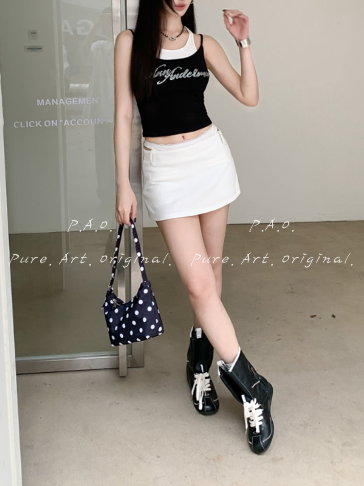 Rhinestone Layered Crop Cami