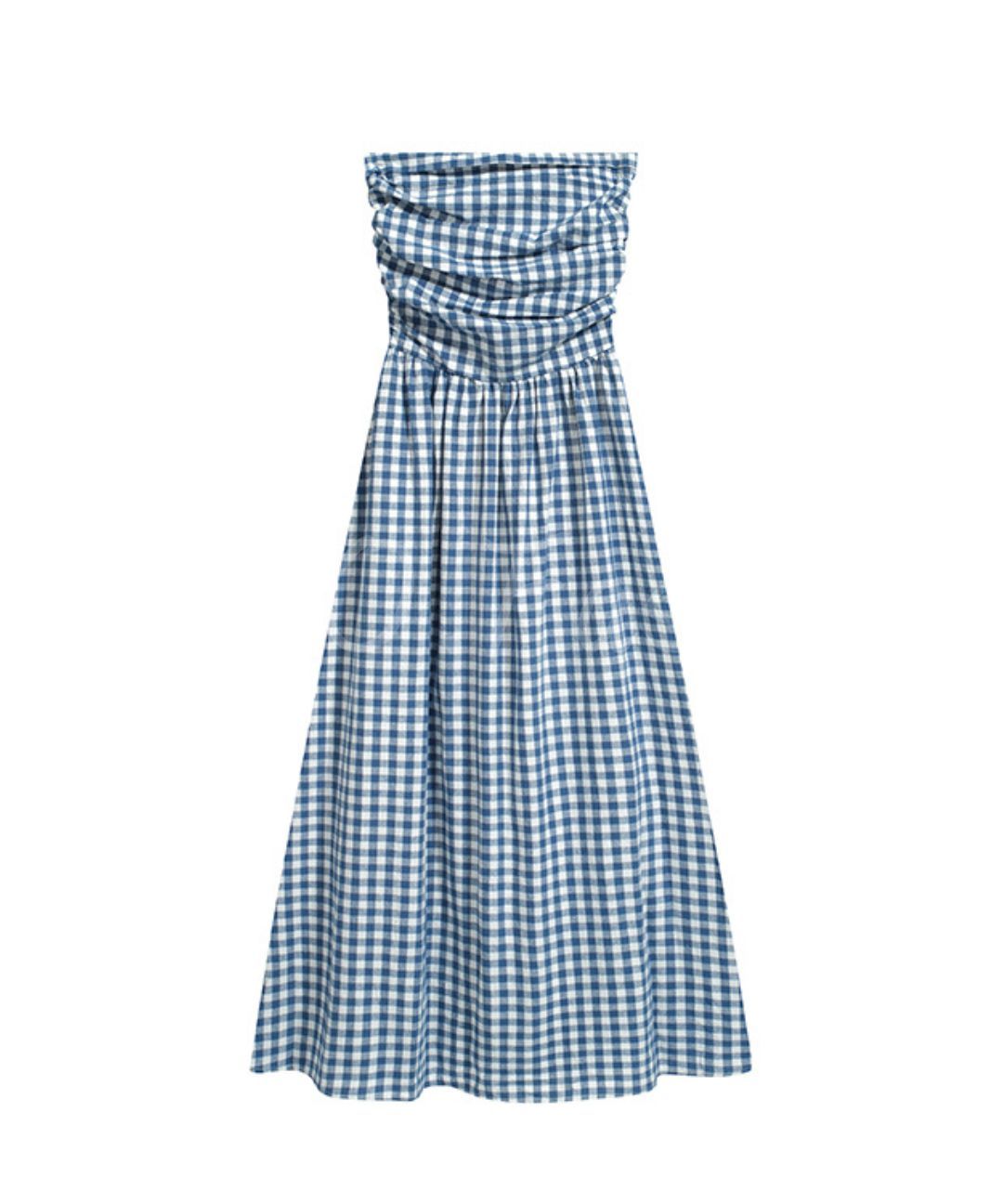 Gingham Strapless Maxi Dress