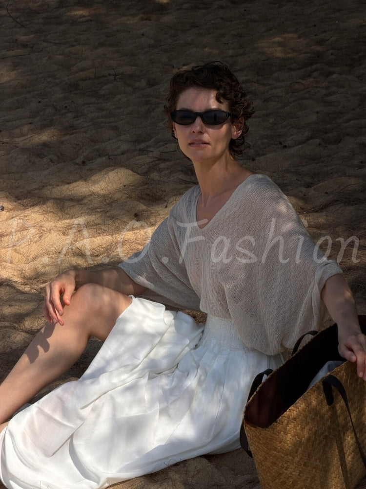 French Resort Flowing A-Line Maxi Skirt