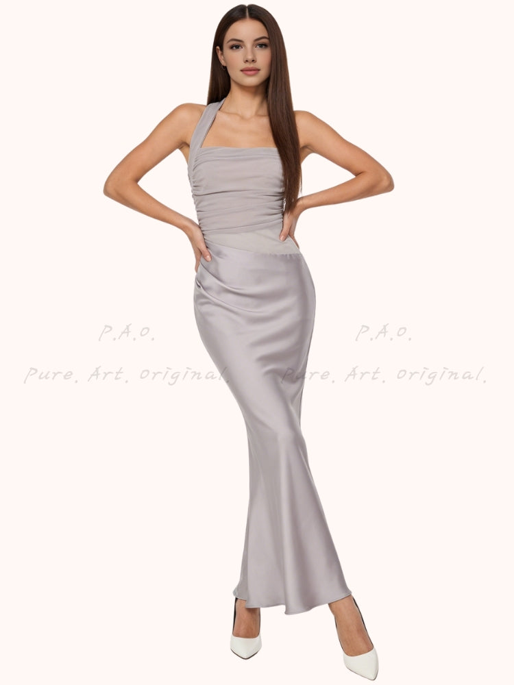 Veil Satin Maxi Dress