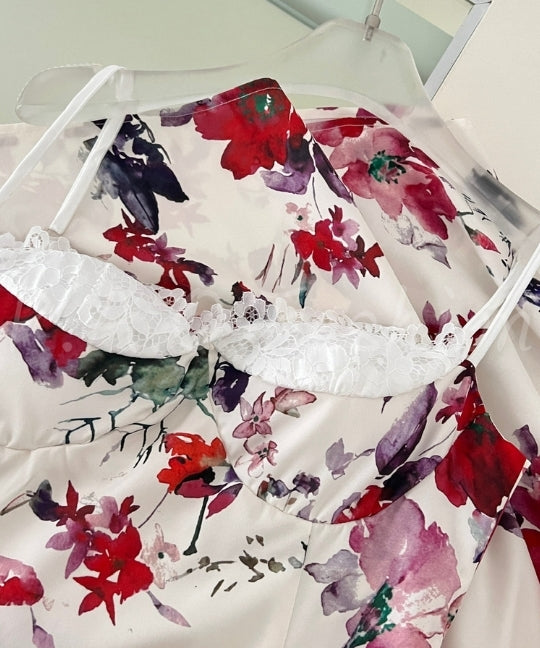 Floral Satin Slip Midi Dress[Available Now]
