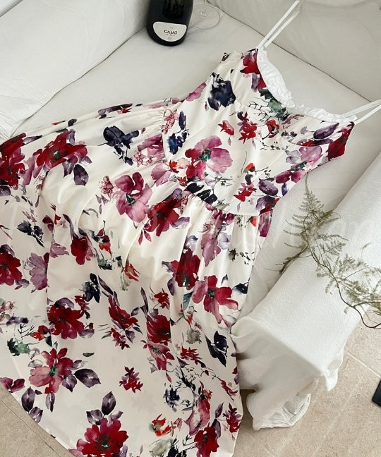 Floral Satin Slip Midi Dress[Available Now]