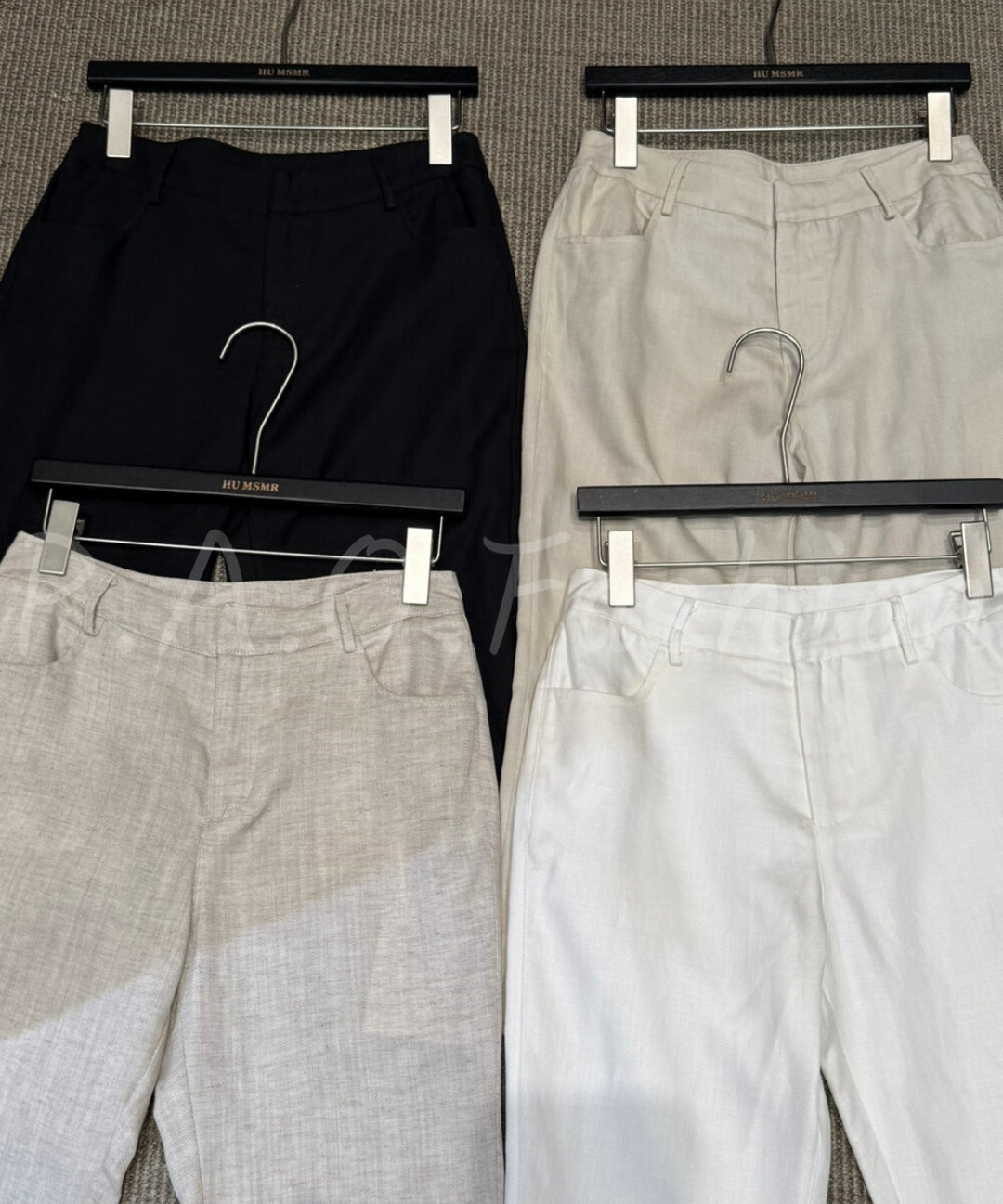Lyocell Linen Blend Cropped Straight-Leg Pants