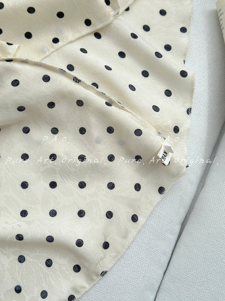 Élise Polka Dot Ruffle Slip Dress
