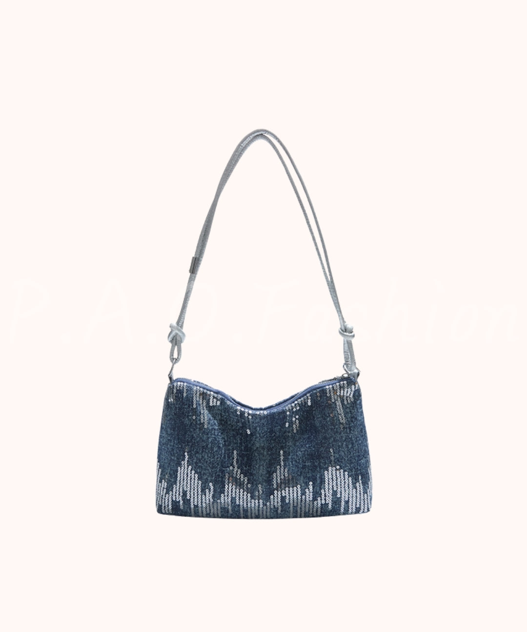 Denim Sequin Underarm Shoulder Bag