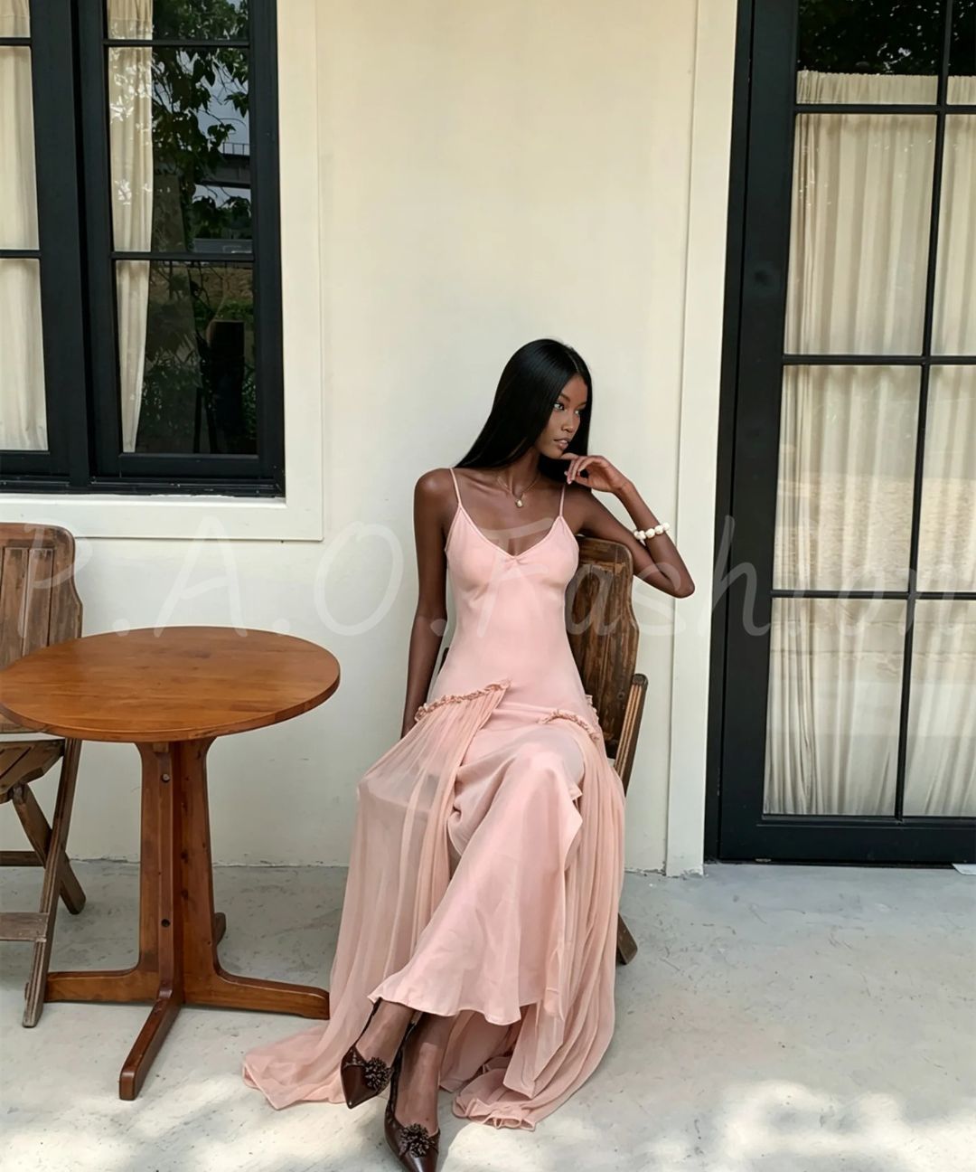 Ethereal Sheer Cardigan & Mermaid Maxi Dress Set