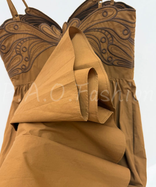Bohemian Embroidered Cotton Midi Dress[Available Now]