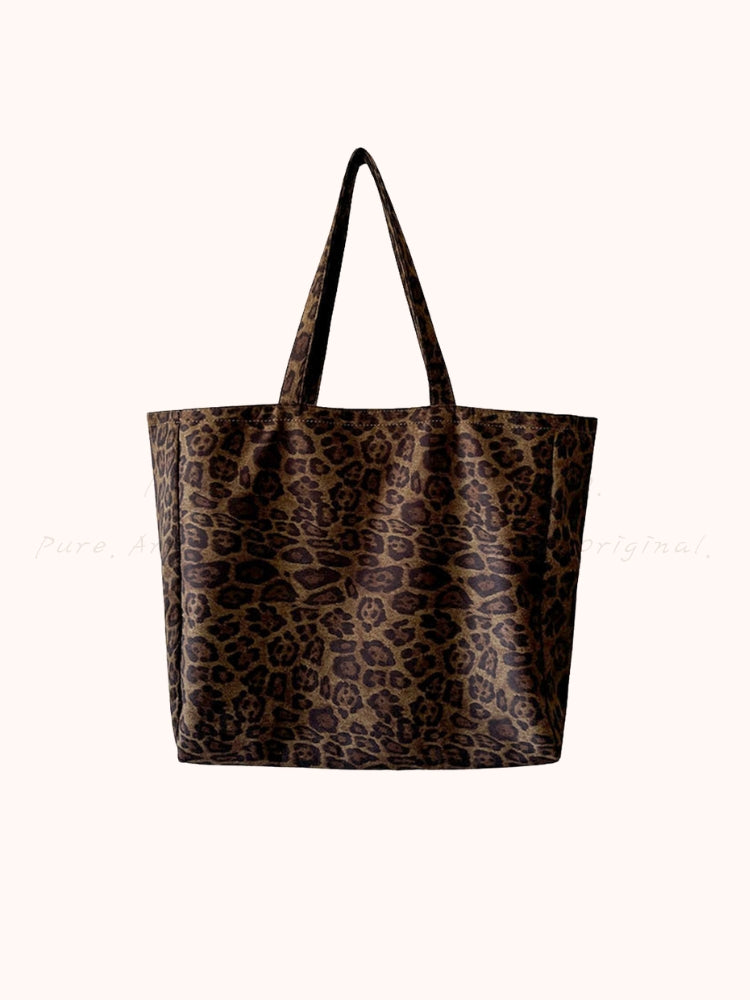 Leopard Print Oversized Tote Bag