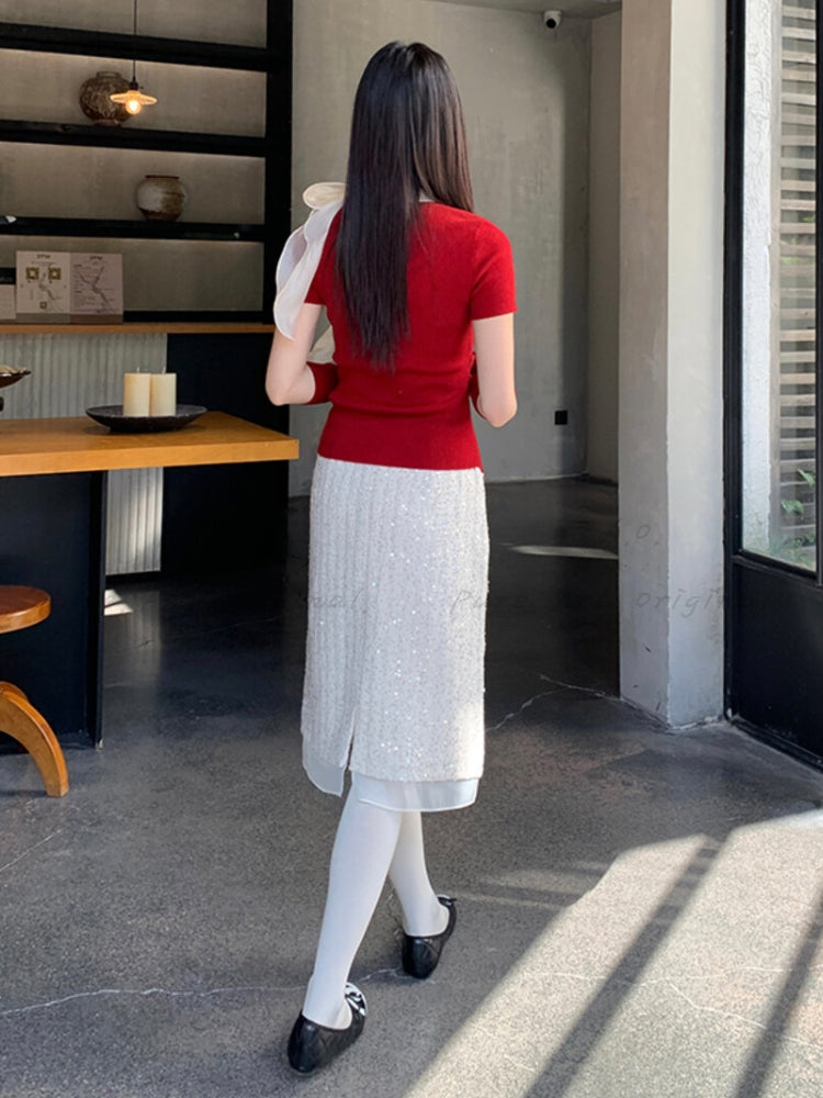 Luxe Aura Midi Skirt