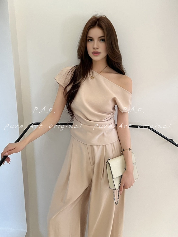 ELARA SATIN ASYMMETRIC SET