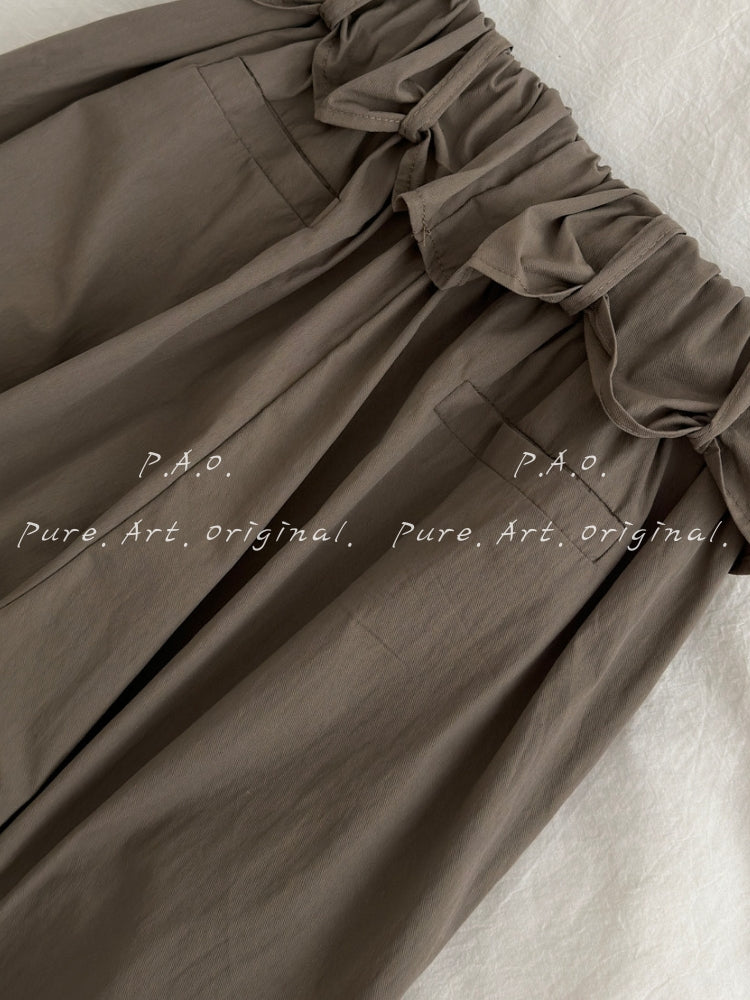 Willow Draped High‑Waist Wide‑Leg Pants