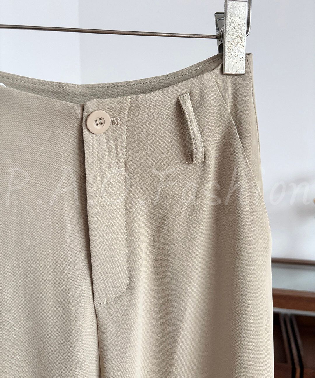 High Waist Draped Wide Leg Suit Pants with Belt